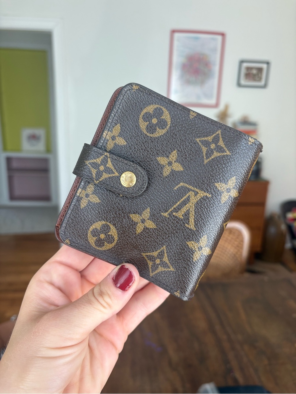 Louis Vuitton Monogram Compact Wallet in Brown